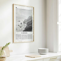 El Matador Print Black and White, El Matador Wall Art, El Matador Poster, El Matador Photo, El Matador Map,  California, USA