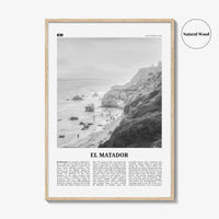 El Matador Print Black and White, El Matador Wall Art, El Matador Poster, El Matador Photo, El Matador Map,  California, USA