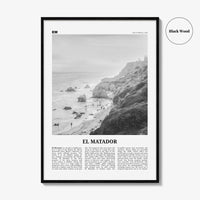 El Matador Print Black and White, El Matador Wall Art, El Matador Poster, El Matador Photo, El Matador Map,  California, USA