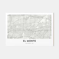 El Monte Map Landscape Poster