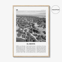El Monte Print Black and White No 1, El Monte Wall Art, El Monte Poster, El Monte Photo, El Monte Wall Décor, El Monte Map, California, USA