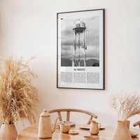 El Monte Print Black and White No 2, El Monte Wall Art, El Monte Poster, El Monte Photo, El Monte Wall Décor, El Monte Map California