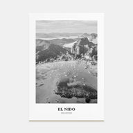 El Nido Portrait B&W Poster