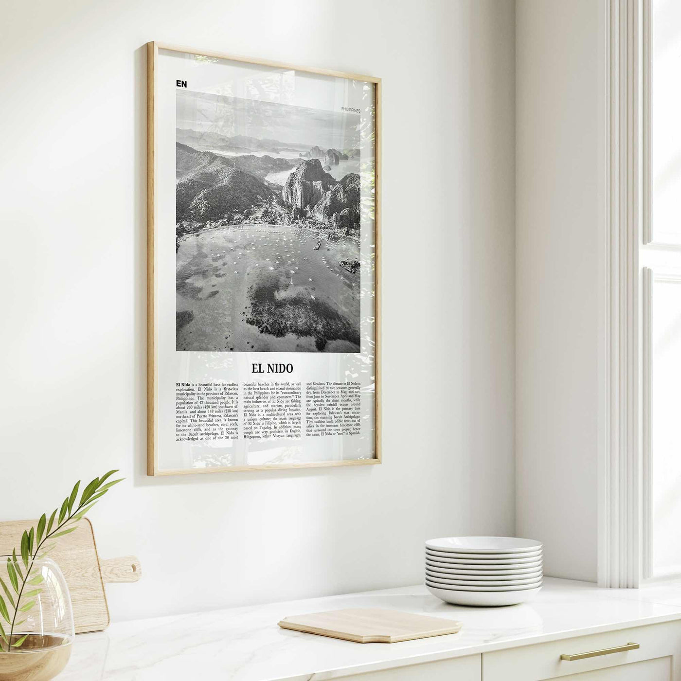 El Nido Print Black and White, El Nido Wall Art, El Nido Poster, El Nido Photo, El Nido Wall Decor, Palawan, Philippines, Asia