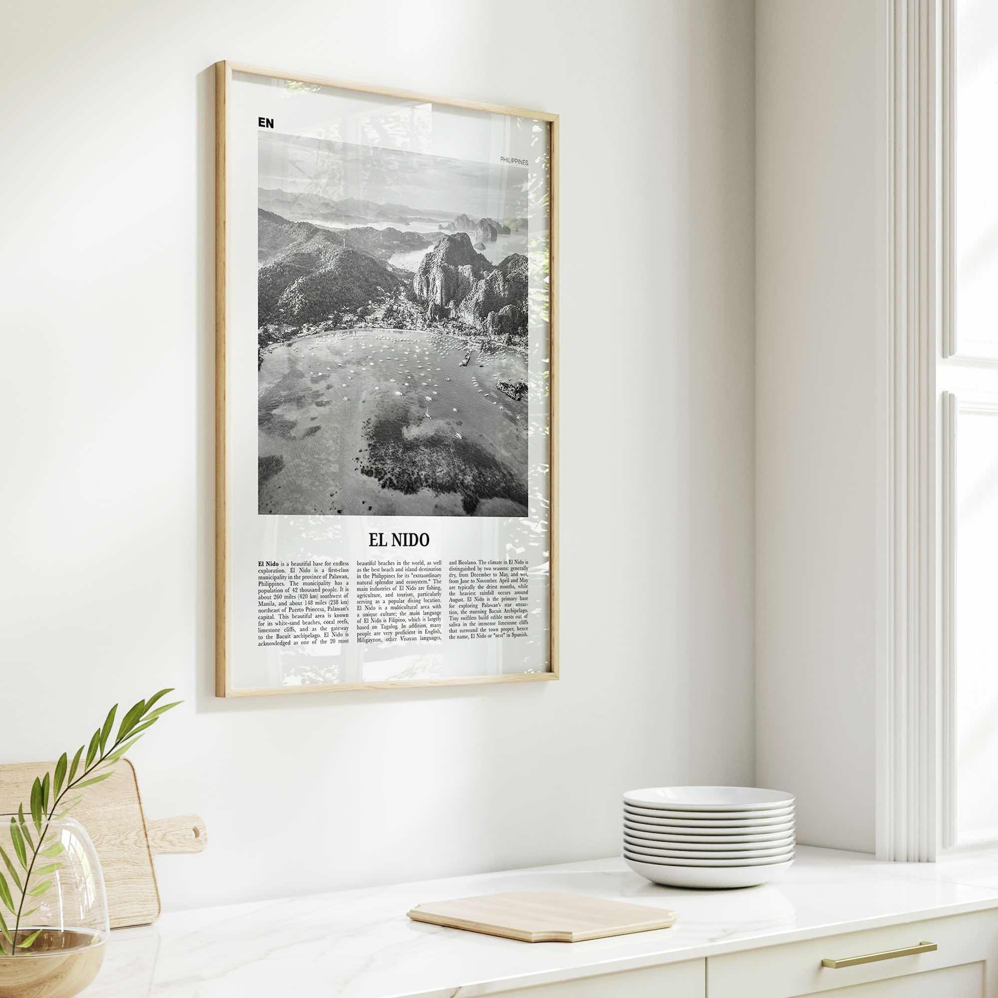 El Nido Print Black and White, El Nido Wall Art, El Nido Poster, El Nido Photo, El Nido Wall Decor, Palawan, Philippines, Asia