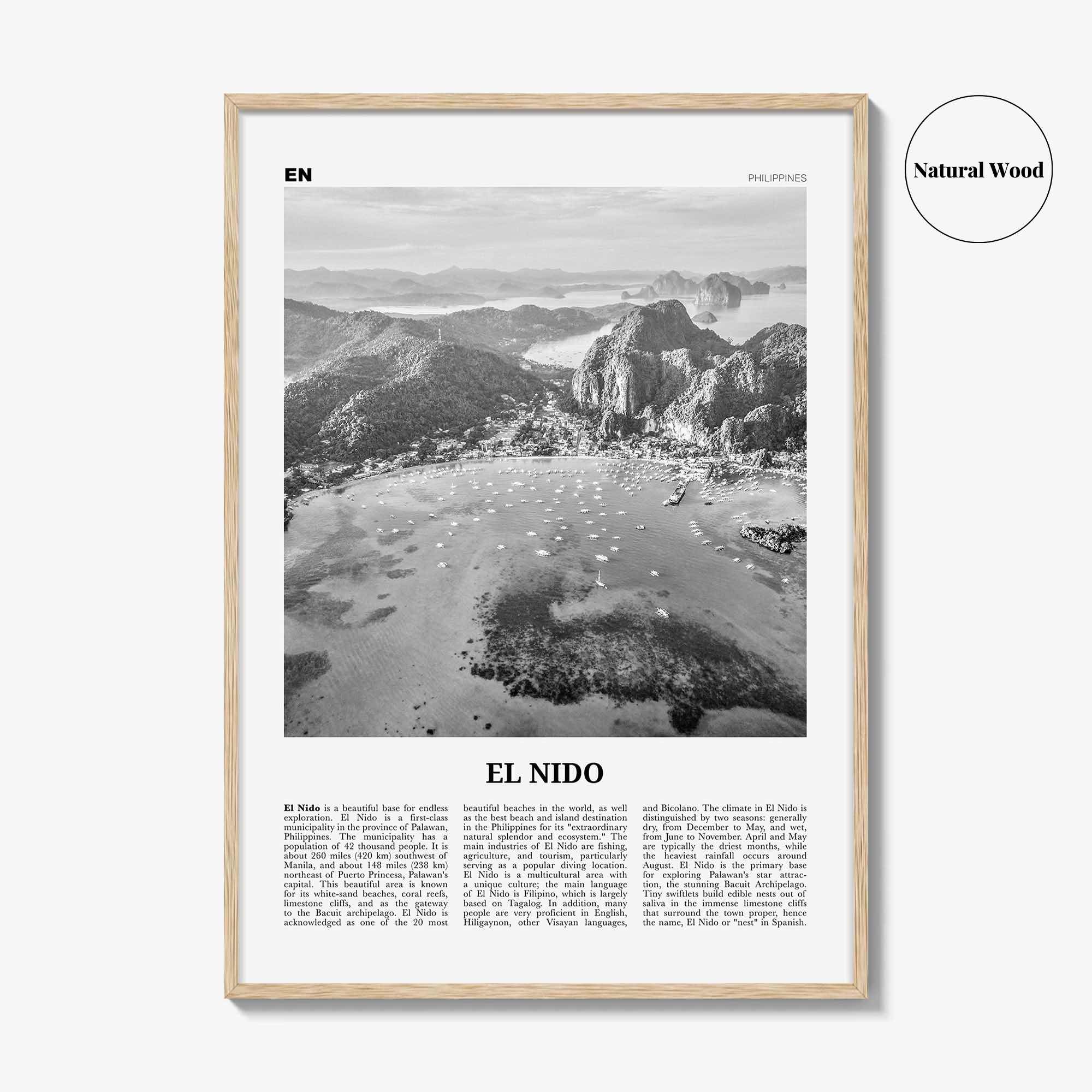 El Nido Print Black and White, El Nido Wall Art, El Nido Poster, El Nido Photo, El Nido Wall Decor, Palawan, Philippines, Asia