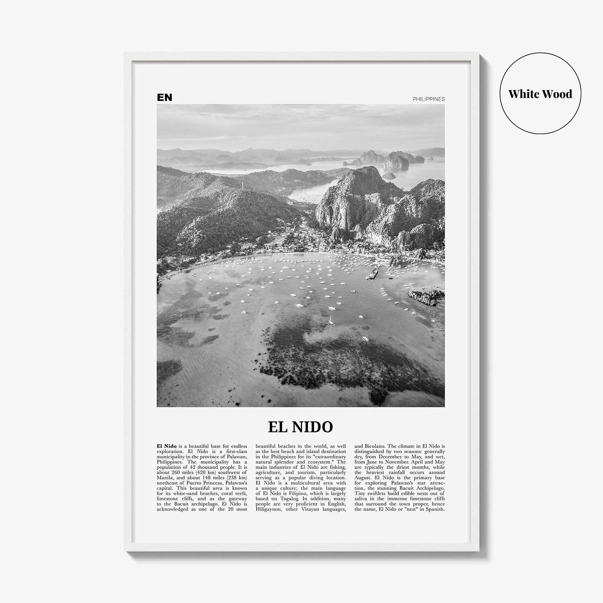 El Nido Print Black and White, El Nido Wall Art, El Nido Poster, El Nido Photo, El Nido Wall Decor, Palawan, Philippines, Asia