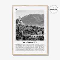El Paso County Print Black and White, El Paso County Wall Art, El Paso County Poster, El Paso County Photo, El Paso Wall Décor, El Paso Map