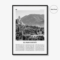 El Paso County Print Black and White, El Paso County Wall Art, El Paso County Poster, El Paso County Photo, El Paso Wall Décor, El Paso Map