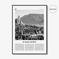 El Paso County Print Black and White, El Paso County Wall Art, El Paso County Poster, El Paso County Photo, El Paso Wall Décor, El Paso Map