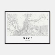 El Paso Map Landscape Poster