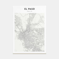 El Paso Map Portrait Poster