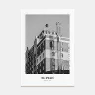 El Paso Portrait B&W No 1 Poster