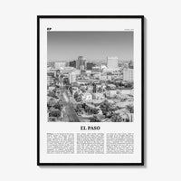 El Paso Print Black and White No 1, El Paso Wall Art, El Paso Poster, El Paso Photo, El Paso Wall Décor, Texas, USA, United States