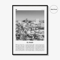 El Paso Print Black and White No 1, El Paso Wall Art, El Paso Poster, El Paso Photo, El Paso Wall Décor, Texas, USA, United States
