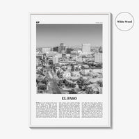 El Paso Print Black and White No 1, El Paso Wall Art, El Paso Poster, El Paso Photo, El Paso Wall Décor, Texas, USA, United States