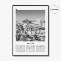 El Paso Print Black and White No 1, El Paso Wall Art, El Paso Poster, El Paso Photo, El Paso Wall Décor, Texas, USA, United States
