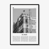 El Paso Print Black and White No 3, El Paso Wall Art, El Paso Poster, El Paso Photo, El Paso Wall Décor, Texas, USA, United States
