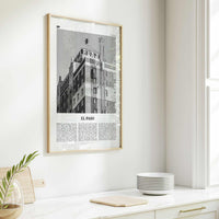 El Paso Print Black and White No 3, El Paso Wall Art, El Paso Poster, El Paso Photo, El Paso Wall Décor, Texas, USA, United States