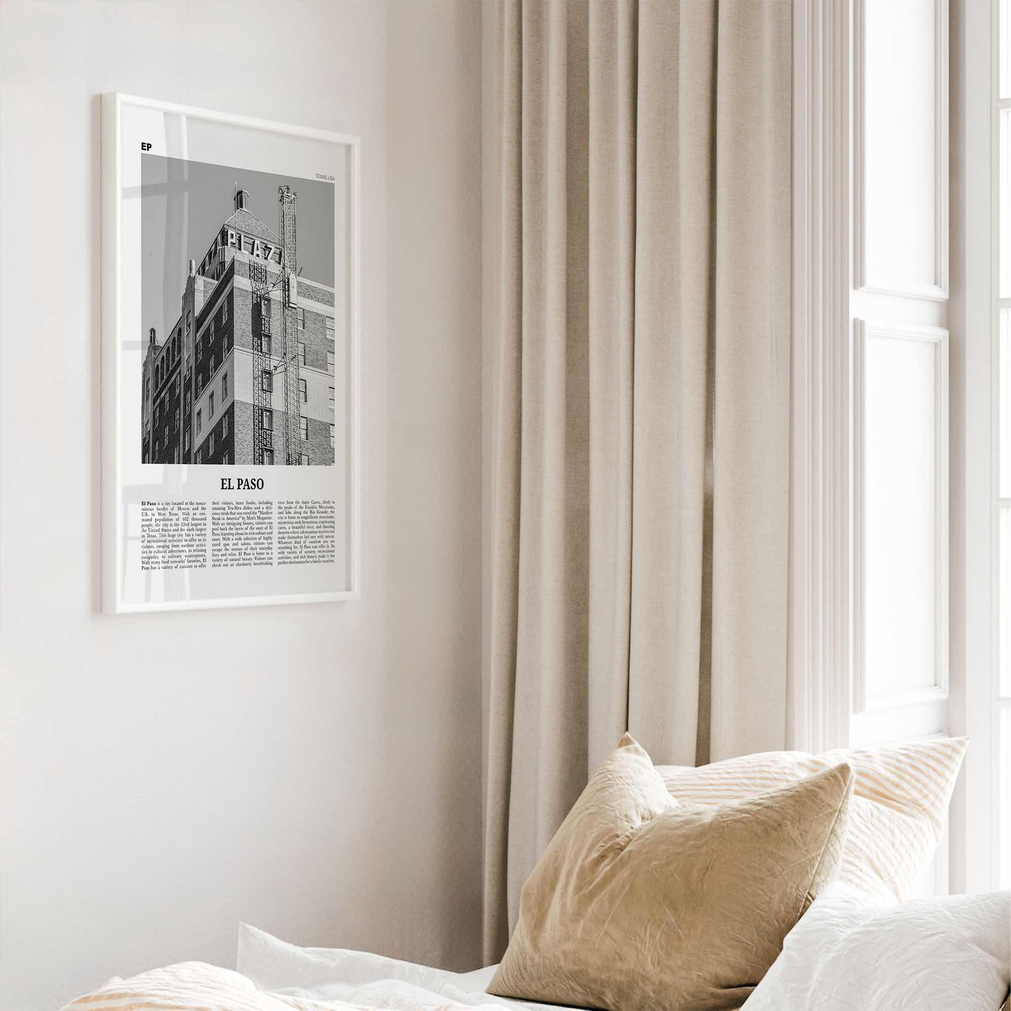 El Paso Print Black and White No 3, El Paso Wall Art, El Paso Poster, El Paso Photo, El Paso Wall Décor, Texas, USA, United States
