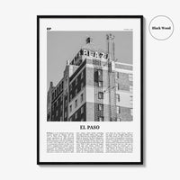 El Paso Print Black and White No 3, El Paso Wall Art, El Paso Poster, El Paso Photo, El Paso Wall Décor, Texas, USA, United States