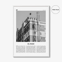 El Paso Print Black and White No 3, El Paso Wall Art, El Paso Poster, El Paso Photo, El Paso Wall Décor, Texas, USA, United States