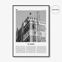 El Paso Print Black and White No 3, El Paso Wall Art, El Paso Poster, El Paso Photo, El Paso Wall Décor, Texas, USA, United States