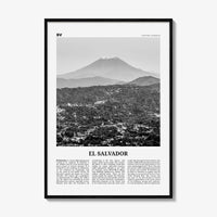 El Salvador Print Black and White No 1, El Salvador Wall Art, El Salvador Poster, El Salvador Photo, San Salvador, Central America