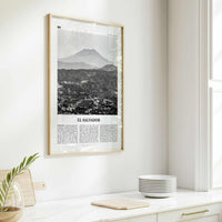 El Salvador Print Black and White No 1, El Salvador Wall Art, El Salvador Poster, El Salvador Photo, San Salvador, Central America