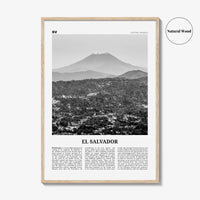 El Salvador Print Black and White No 1, El Salvador Wall Art, El Salvador Poster, El Salvador Photo, San Salvador, Central America