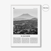 El Salvador Print Black and White No 1, El Salvador Wall Art, El Salvador Poster, El Salvador Photo, San Salvador, Central America