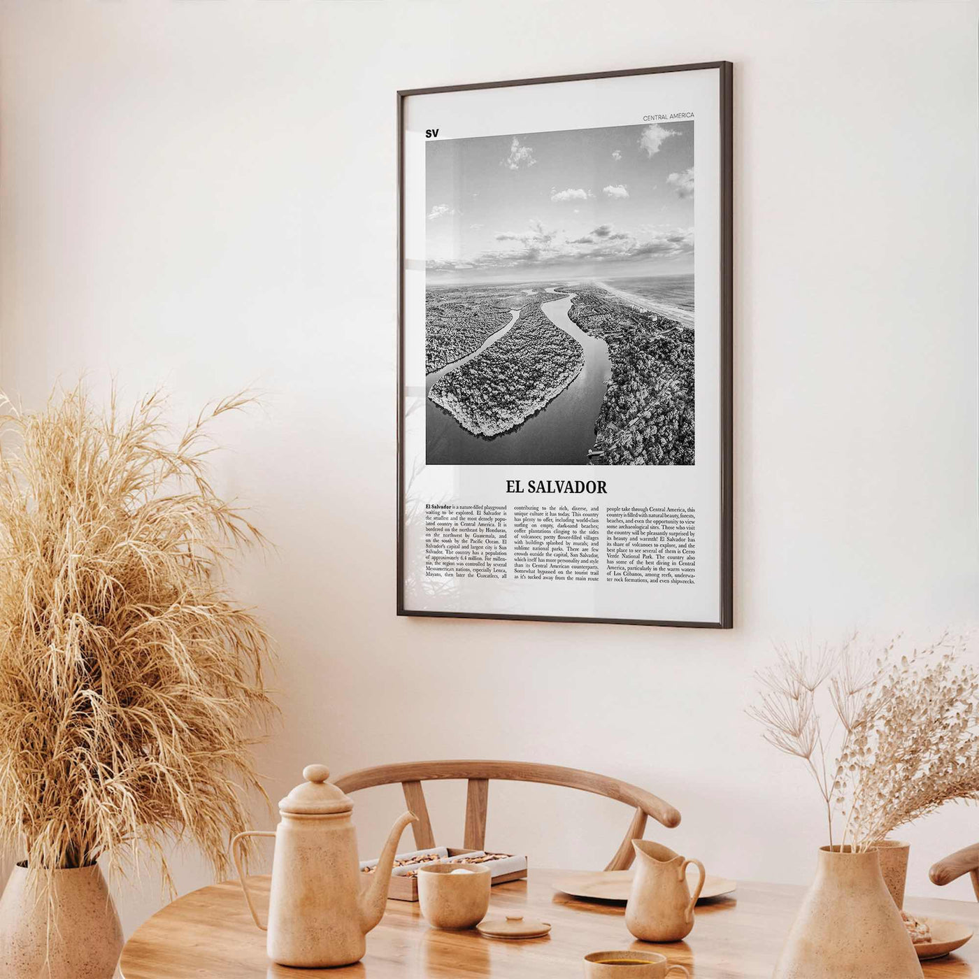 El Salvador Print Black and White No 2, El Salvador Wall Art, El Salvador Poster, El Salvador Photo, San Salvador, Central America