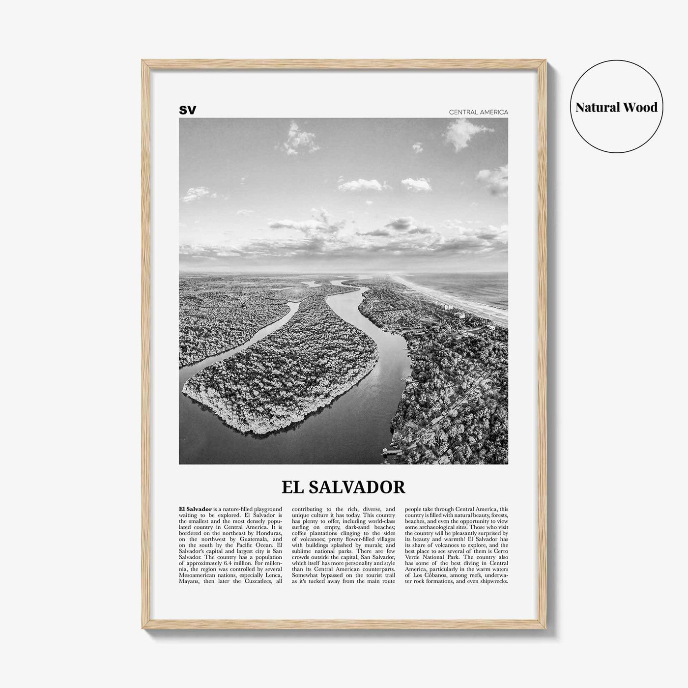 El Salvador Print Black and White No 2, El Salvador Wall Art, El Salvador Poster, El Salvador Photo, San Salvador, Central America