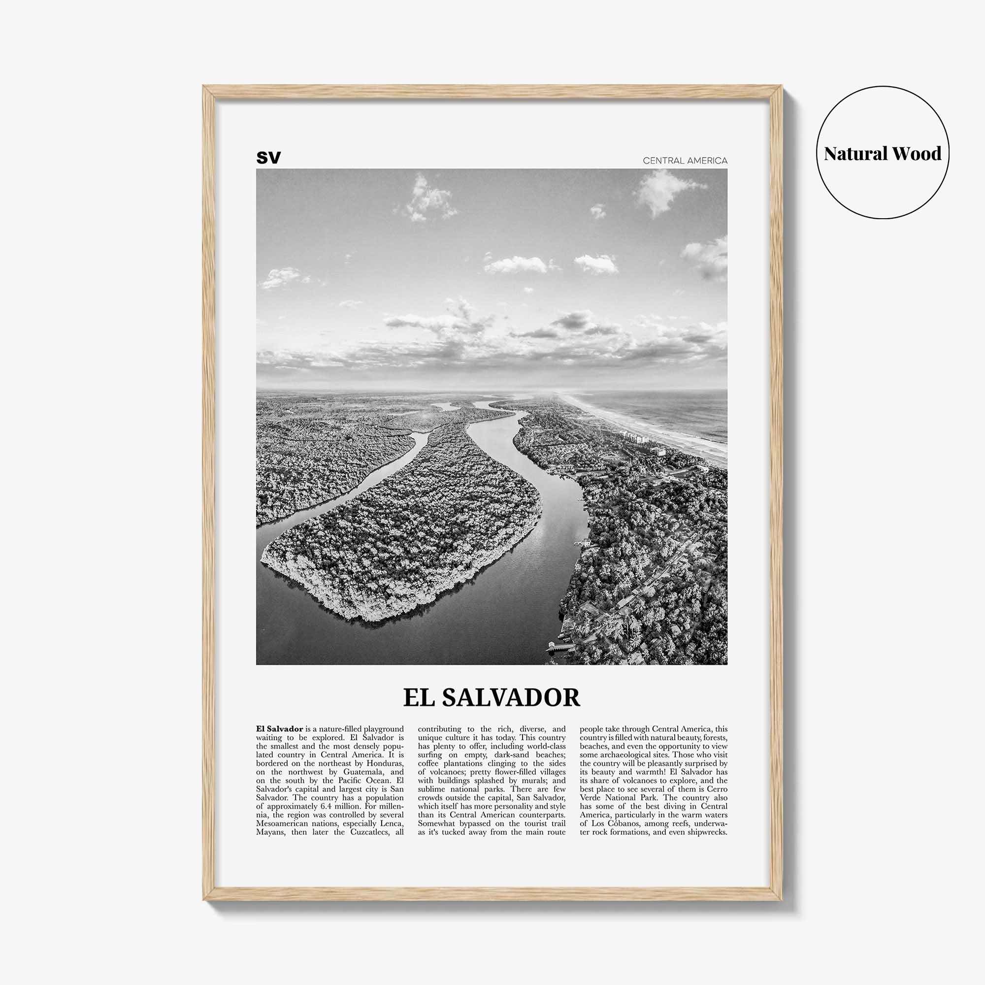 El Salvador Print Black and White No 2, El Salvador Wall Art, El Salvador Poster, El Salvador Photo, San Salvador, Central America