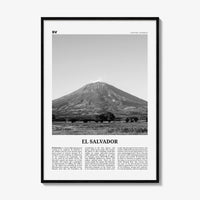 El Salvador Print Black and White No 3, El Salvador Wall Art, El Salvador Poster, El Salvador Photo, El Salvador Wall Décor, El Salvador Map