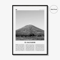 El Salvador Print Black and White No 3, El Salvador Wall Art, El Salvador Poster, El Salvador Photo, El Salvador Wall Décor, El Salvador Map