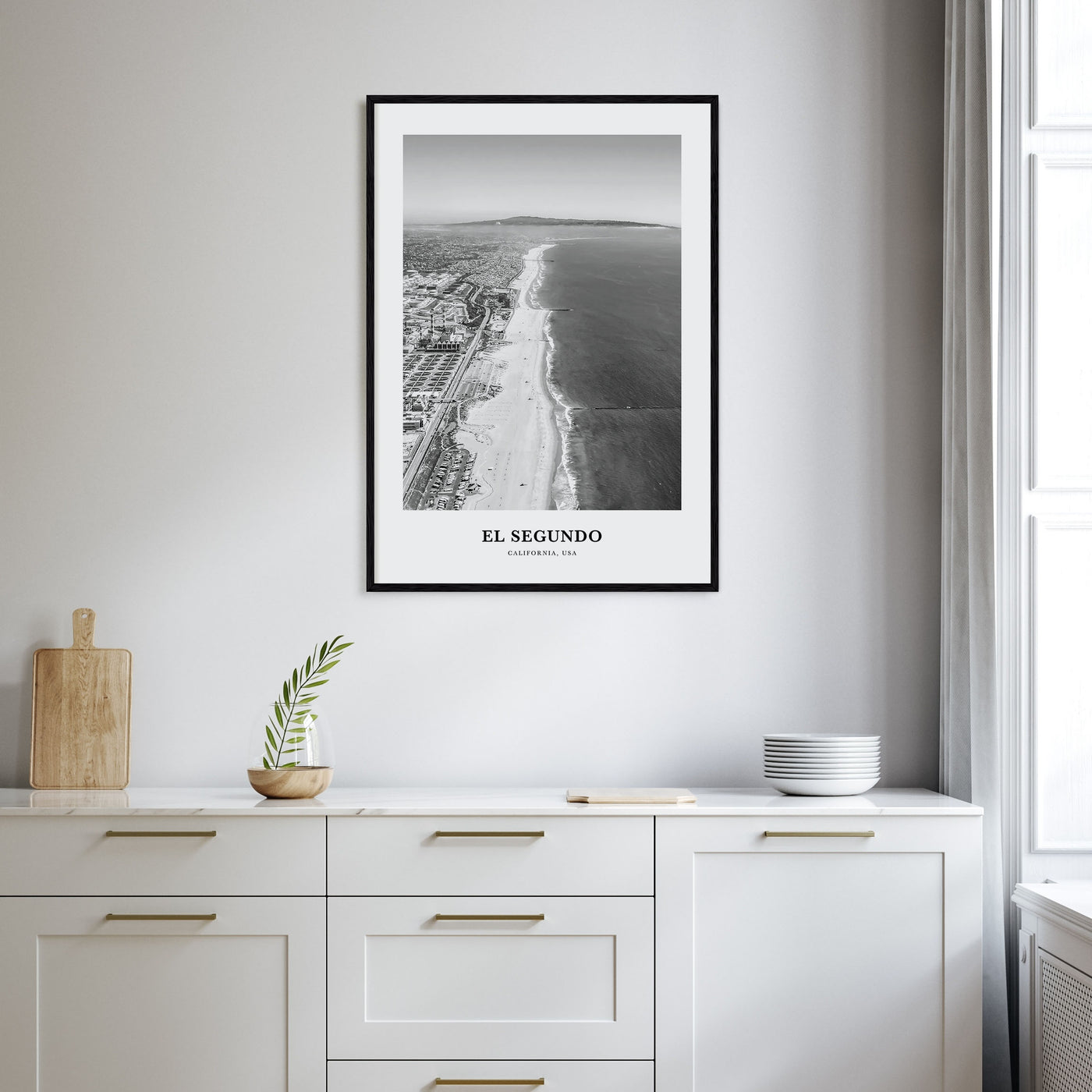 El Segundo Portrait B&W Poster