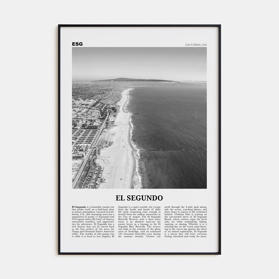 El Segundo Travel B&W Poster