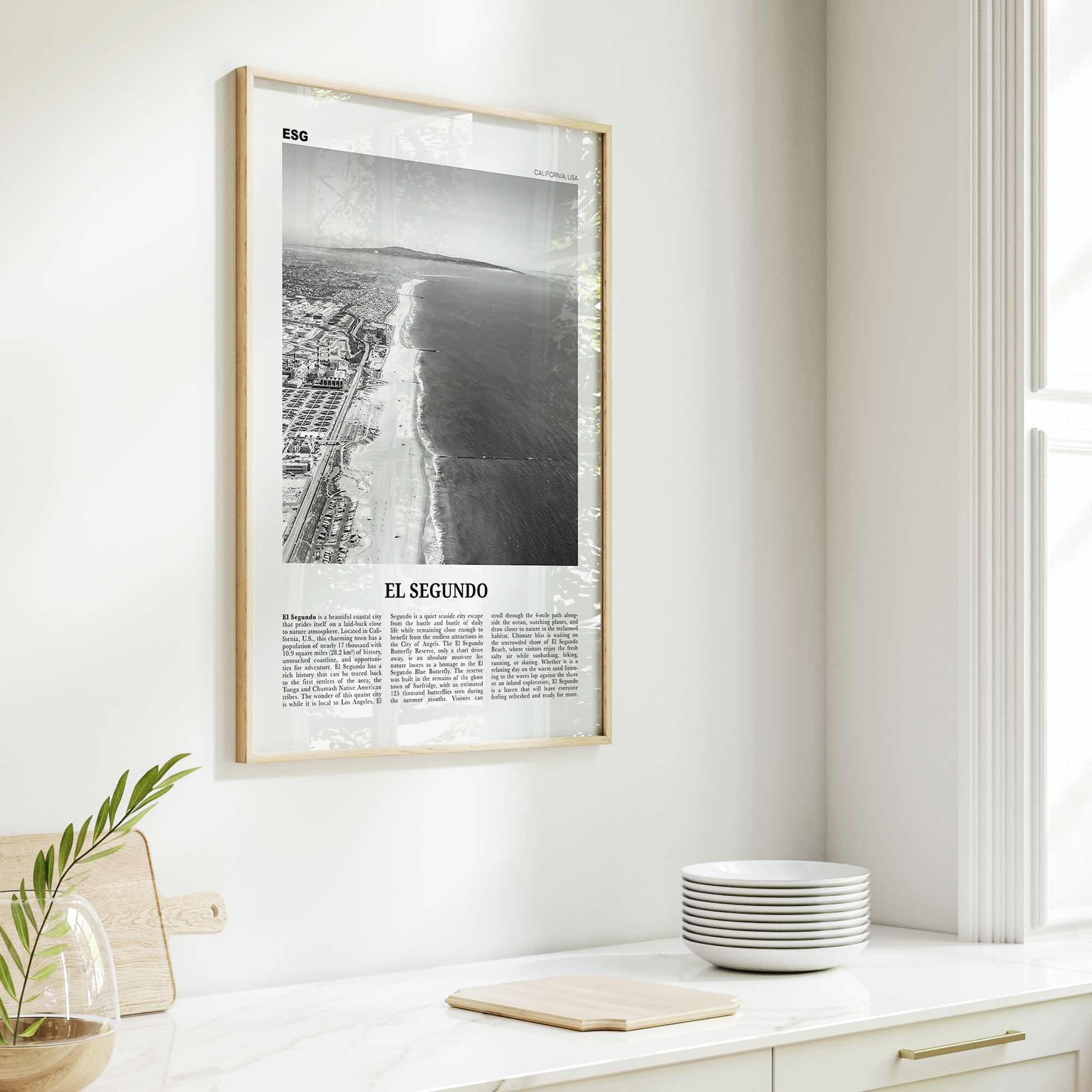 El Segundo Print Black and White, El Segundo Wall Art, El Segundo Poster, El Segundo Photo, El Segundo Wall Décor, California, USA