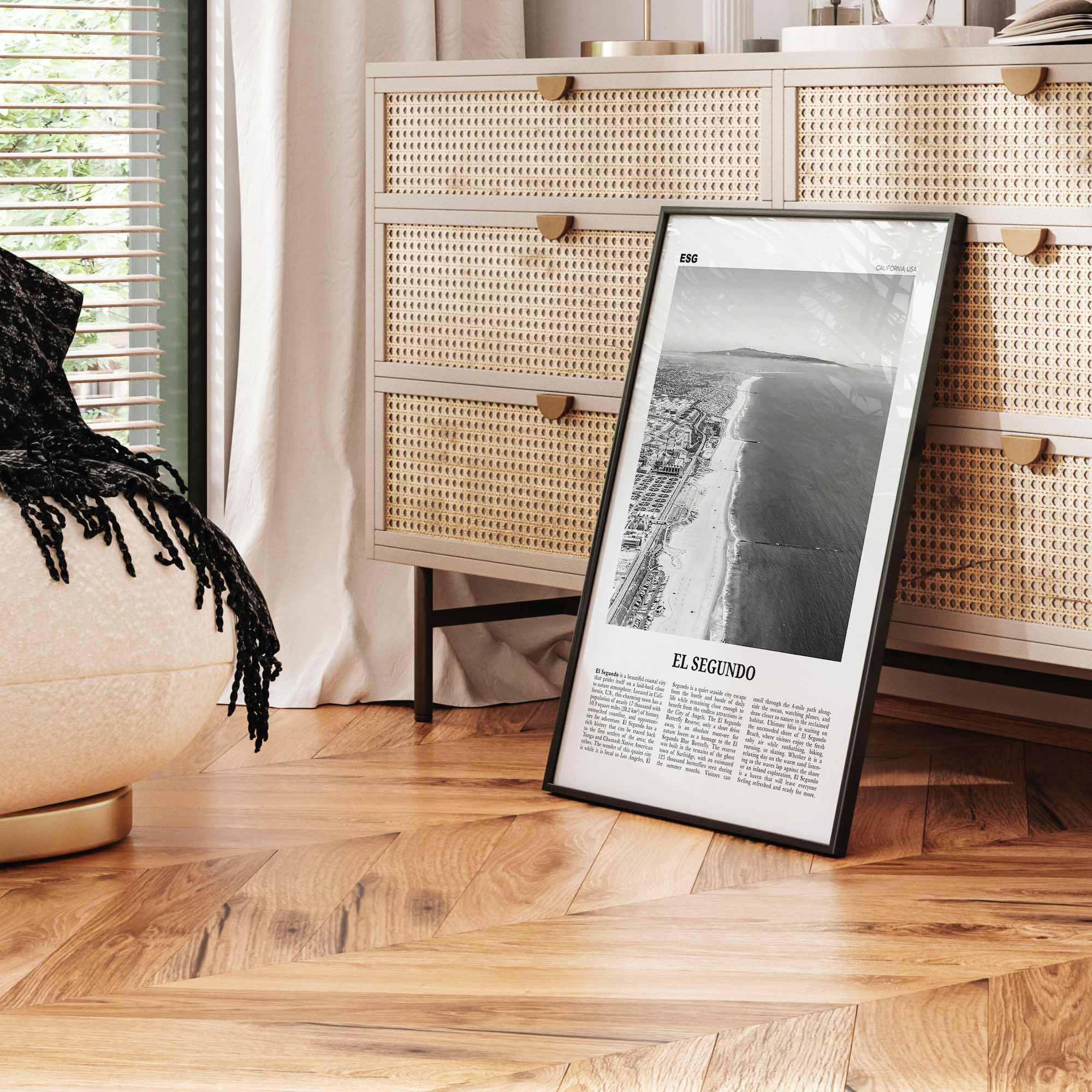 El Segundo Print Black and White, El Segundo Wall Art, El Segundo Poster, El Segundo Photo, El Segundo Wall Décor, California, USA