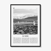 El Tatio Print Black and White, El Tatio Wall Art, El Tatio Poster, El Tatio Photo, El Tatio Wall Décor, El Tatio Map, Chile