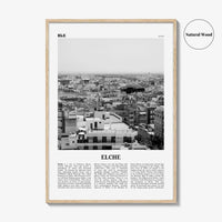 Elche Print Black and White, Elche Wall Art, Elche Poster, Elche Photo, Elche Wall Décor, Elche Map, Spain