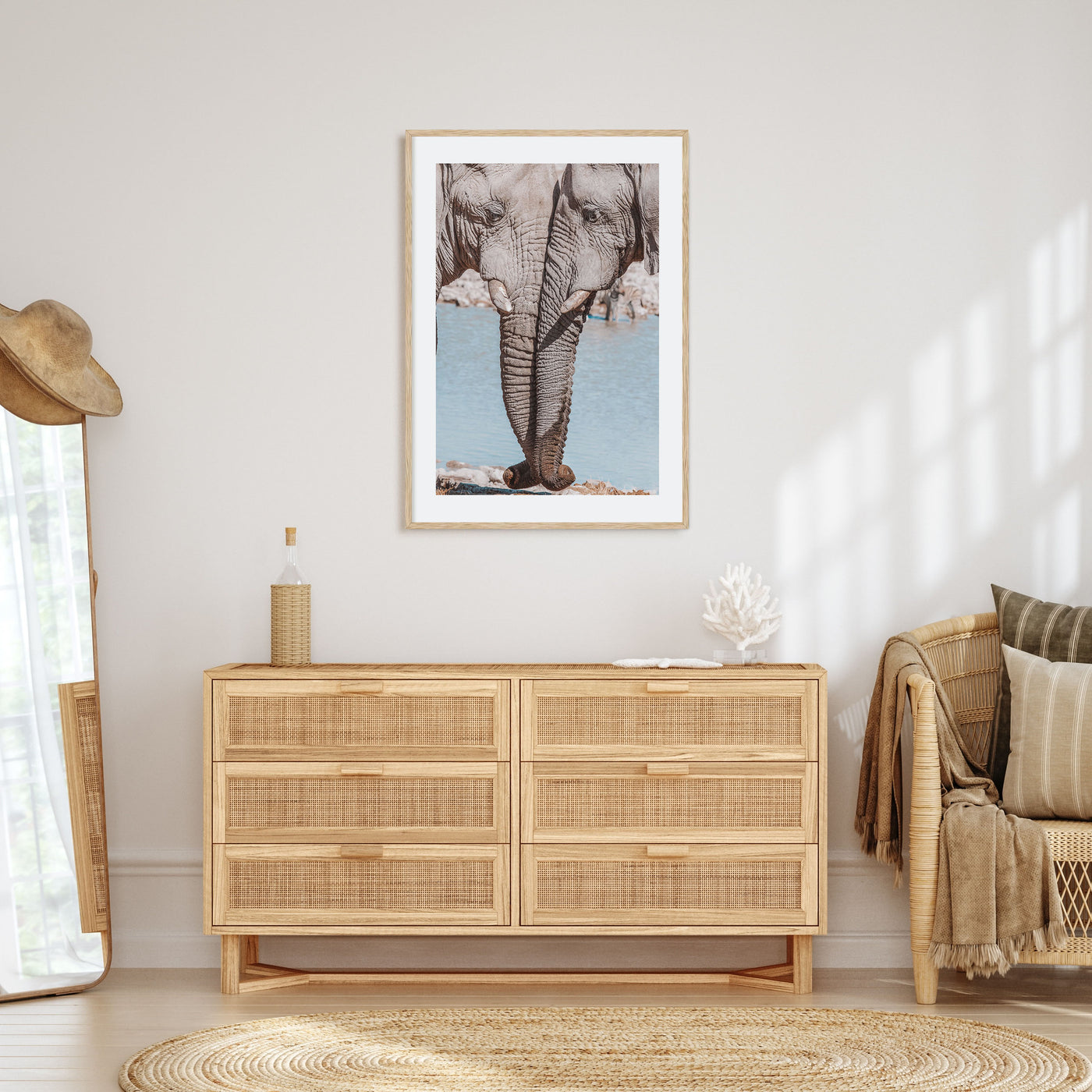 Elephant Couple Photo Color Poster