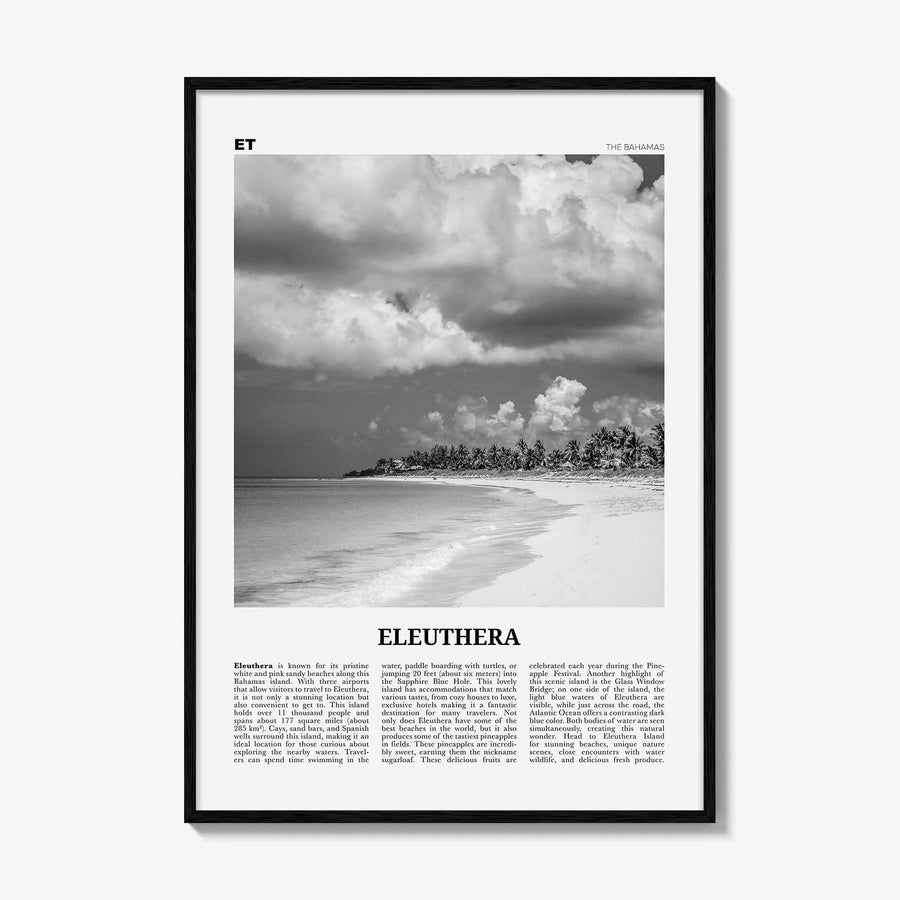 Eleuthera Print Black and White, Eleuthera Wall Art, Eleuthera Poster, Eleuthera Photo, Eleuthera Wall Décor, Bahamas