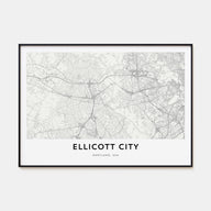 Ellicott City Map Landscape Poster