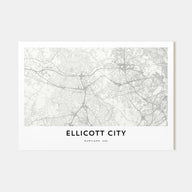 Ellicott City Map Landscape Poster