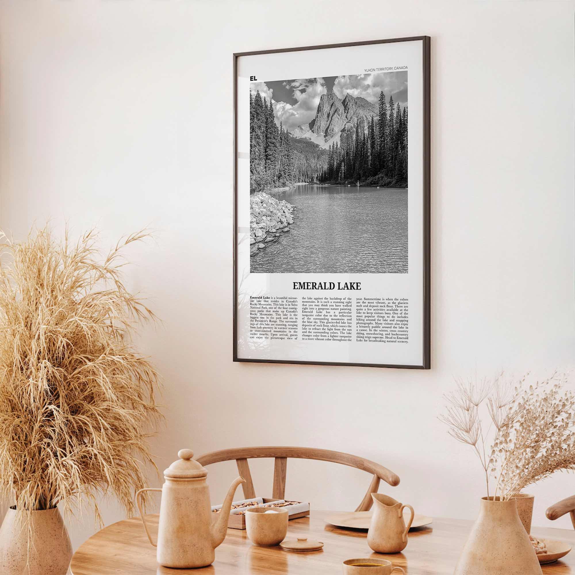 Emerald Lake Print Black and White, Emerald Lake Wall Art, Emerald Lake Poster, Emerald Lake Photo, Emerald Décor, Yukon Territory, Canada
