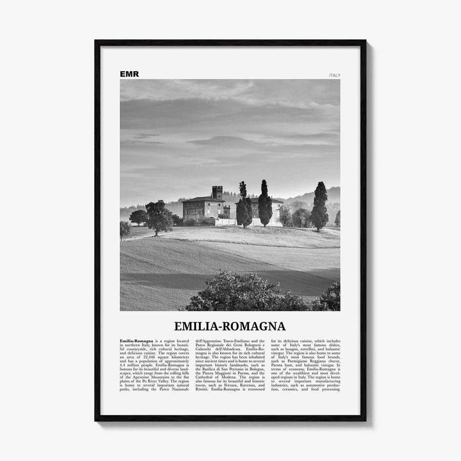 Emilia Romagna Print Black and White, Emilia-Romagna Wall Art, Emilia-Romagna Poster, Emilia-Romagna Photo, Wall Décor, Emilia-Romagna Map