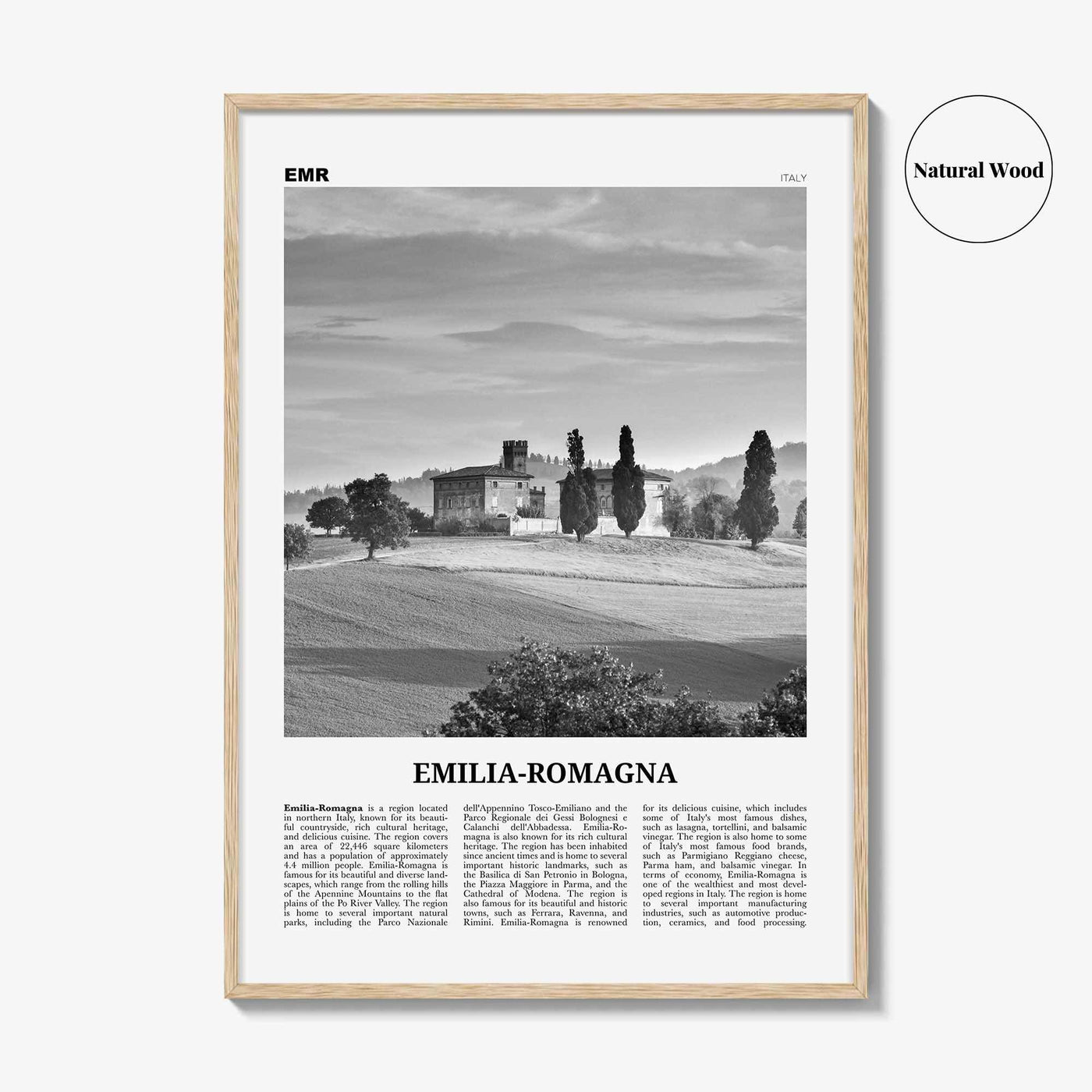 Emilia Romagna Print Black and White, Emilia-Romagna Wall Art, Emilia-Romagna Poster, Emilia-Romagna Photo, Wall Décor, Emilia-Romagna Map