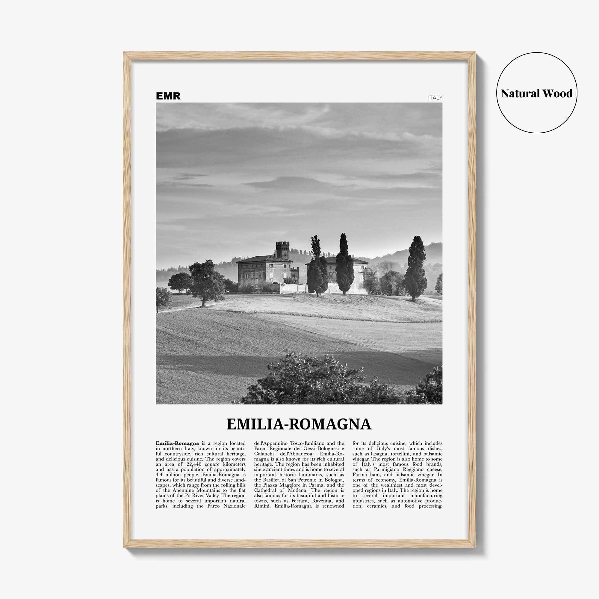 Emilia Romagna Print Black and White, Emilia-Romagna Wall Art, Emilia-Romagna Poster, Emilia-Romagna Photo, Wall Décor, Emilia-Romagna Map